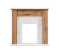 FlameKo 43’’ Mantel Surround for Verona Insert Suitable for all 16” Fireplace Inserts, Multiple Colours Available (Dark Bronx Oak and White)
