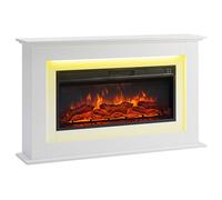 FLAMEKO 50" Freestanding Electric Fireplace, Savannah, White