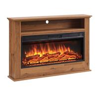 FLAMEKO Sahara Electric Fireplace with 105cm/41" surround and Realistic Flame Effect Heater Dark Bronx Oak Multiple Colours Available