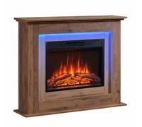 FLAMEKO Savannah Electric Fireplace with 39" surround and Realistic Flame Effect Heater Dark Bronx Oak Multiple Colours Available