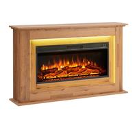 FlameKo Savannah Fireplace with 128cm/50" surround and Realistic Flame Effect Heater Dark Bronx Oak Multiple Colours Available