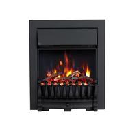 FLAMEKO Verona 16’’ Fireplace Insert, 2000W Heater, Black Trim, Blenheim Fret, 9 Colour Flame Effect, Remote Control