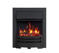 FLAMEKO Verona 16’’ Fireplace Insert, 2000W Heater, Black Trim with Spacer, Bauhaus Fret, 9 Colour Flame Effect, Remote Control
