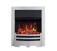 FLAMEKO Verona 16’’ Fireplace Insert, 2000W Heater, Chrome Trim, Bauhaus Fret, 9 Colour Flame Effect, Remote Control