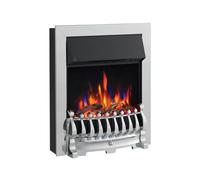 FLAMEKO Verona 16’’ Fireplace Insert, 2000W Heater, Chrome Trim with Spacer, Blenheim Fret, 9 Colour Flame Effect, Remote Control