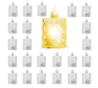 Flameless Battery Operated Candles | Flameless Scented Candle Light Warmer | Flameless 24X Table Centerpieces LED Artificiales Para Decoracion Crystal For Room Fall Decor Wedding Christmas Decorations