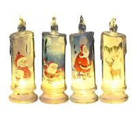 Flameless Christmas Candles - Christmas Themed LED Candle Decoration, Security Lantern Centre Table Party Wedding Fireplace Bedroom Dining Room Outdoor