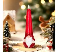 Flameless Christmas Countdown Candles with Remote, 3D Flickering Flame Santa Battery Operated LED Candle, 24-Day Automatic Countdown Electronic Candle, Christmas Decoration for Home