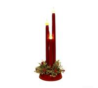 Flameless Christmas LED Candles, Electric Fake LED Flameless Candles Photo Props Ornament For Christmas Halloween Festivals Decor(red)