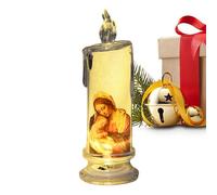 Flameless Devotional Prayer Candle - 70g, Acrylic Jesus Religious Night Light, Electronic Flickering Candlle | Religiouss Decoration Candle for Home Altar Easter Mass Scene