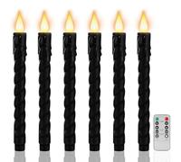 Flameless Flickering Candlesticks, Battery Operated Candlesticks with Flickering Light - 6pcs Battery Powered Lighting Decor for Party Weddings, Indoor and Outdoor Banquets, r