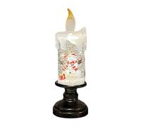 Flameless LED Candles, Battery Operated Lighted Flameless Candles Christmas Themed SnowGlobe Candle Light Swirling Water Glittering Candle for Home Decoration (Snowman)