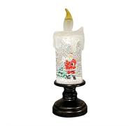 Flameless LED Candles, Battery Operated Lighted Flameless Candles Christmas Themed SnowGlobe Candle Light Swirling Water Glittering Candle for Home Decoration (Santa Claus)