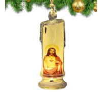 Flameless LED Devotional Prayer Candle - Religious Decorative Light, Spiritual Faith Lamp, Holy Illumination Piece, Safe Flickering Glow Ornament | for Christian Home Desk Altar Bedroom