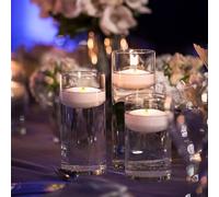 QQFCTOO Flameless LED Floating Candles, 3”Floating Battery Operated Candles,24 Pack Warm Tealights for Cylindrical Vase/Pool/Bath/Hot Bath/Wedding Center Decoration
