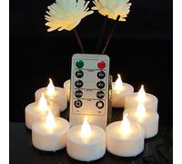 Flameless LED Tea Lights candles with Remote Control and 2/4/6/8 timer