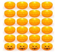 Flameless LED Waterproof Floating Candles, Festive Decorations Jack-O'-Lantern, 24 Pack Halloween Pumpkin Lights, Water Floating Tea Lights for Swimming Pool Bathroom Outdoor Indoor Decoration (24PC)