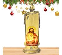 Flameless Prayer Candle - LED Light of the Saints of Jesus, Religious Decorations Devotional Lamp, Battery Powered Safe Candle Peaceful Spiritual Environment Forever | Glow for t