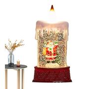 Flameless Snow Globe Candle - Resin Christmas Globe Lantern Decoration for Parties, Snowfall Table, Snow with Built-In Motor | for Winter, Home, Porch, Nightstand, Is