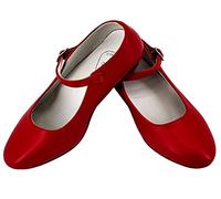Flamenco Dance Shoes with Different Sizes from Girl to Woman. Beautiful Color, Red, 6 UK