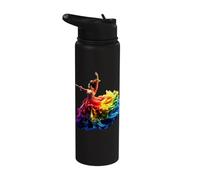 Flamenco Dancer Rainbow Colorful Dress Dancing Flamenco Stainless Steel Insulated Water Bottle