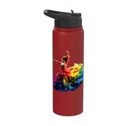 Flamenco Dancer Rainbow Colorful Dress Dancing Flamenco Stainless Steel Insulated Water Bottle