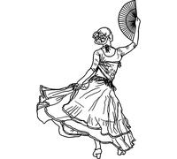 'Flamenco Dancer' Rubber Stamp - Unmounted Design for Crafting & Scrapbooking, A8 (RS00038495)