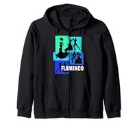 Flamenco Design for Flamenco Dancer | Retro Mens Flamenco Zip Hoodie