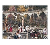 Flameng Bathing Court Ladies 18th Century Painting Art Print Canvas Premium Wall Decor Poster Mural