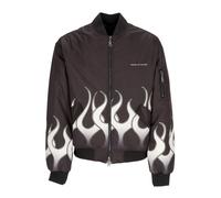 Flames Bomber Jacket Black/White - male - VISION OF SUPER - Bomber Jackets - Black - M - Jackets M