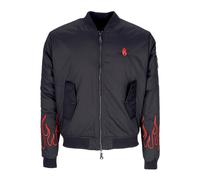 Flames Embroidered Bomber Jacket Black/Red - male - VISION OF SUPER - Bomber Jackets - Black - L - Jackets L