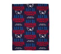 Character World Stranger Things Official Fleece Blanket | Super Soft Warm Throw | Flames Design | Perfect for Home, Bedroom, Sleepovers & Camping 100 x 150cm | Navy