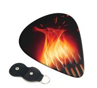 Flames Matches Guitar Picks 6-Pack - Pick Set (0.46mm / 0.71mm / 0.96mm) Suitable For Guitar And Ukulele Playing