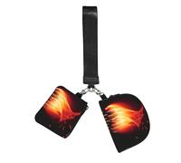 Flames Matches Wristlet Keychain Wallet Pouch with Strap Double Zipper Small Coin Purse Portable Wrist Bag for Travel Gym Daily Use