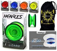 Flames 'N Games Henry's LIZARD Pro Yo-Yo, Beginner YoYo with YoYo String, Book of Tricks & Travel Bag (Red)