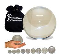 Flames 'N Games Juggle Dream Acrylic Contact Juggling Balls, 75mm, Clear, Protective Fleece Lined Pouch Travel Bag, Suitable for Teen, Adult