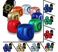 Flames 'N Games Metallic leather Juggling balls set of 5 - Pro Juggling Balls for all abilities! (Orange) *Price is for one set of 5 juggling balls*