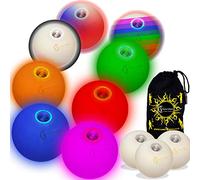 Flames 'N Games Pro LED Glow Juggling Balls - 3x UV Ultra Bright Battery Powered Glow LED Juggling Ball Set with Drawstring Travel Bag. (Green/Blue/Red)