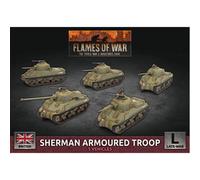 Flames Of War: Sherman Armoured Troop (X5 Plastic) - Brand New And Sealed