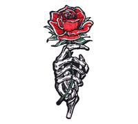 Flames Skull & Rose Patch - DIY Clothes & Jackets