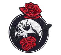 Flames Skull & Rose Patch - DIY Clothes & Jackets