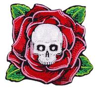 Flames Skull & Rose Patch - DIY Clothes & Jackets