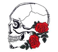 Flames Skull & Rose Patch - DIY Clothes & Jackets