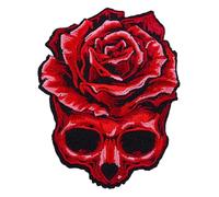 Flames Skull & Rose Patch - DIY Clothes & Jackets