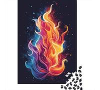 Flames Wooden Jigsaw Puzzles 1000 Pieces Jigsaw Creative Rectangular Large Family Puzzle Game Artwork for Adults Teens 1000pcs (75x50cm)
