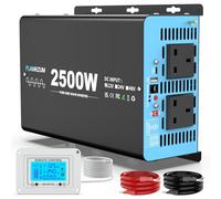 FLAMEZUM 2500w/5000w Pure Sine Wave Power Inverter DC 12V to AC 240V Voltage Converter with 2 AC Outlets,1 USB-A Port,1 USB-C Port,LCD Remote Control,for Motorhomes,Trucks,Boats,Camping