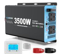 FLAMEZUM 3500w Pure Sine Wave Power Inverter DC 12V to AC 240V Voltage Converter with 2 AC Outlets,1 USB-A Port,1 USB-C Port,LCD Remote Control,for Motorhomes,Trucks,Boats,Camping