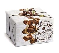 FLAMIGNI, Artisan Italian Panettone with Marron Glacé, with Glazed Chestnuts, Covered with Hazelnuts, Almonds and Sugar, Gift Package with Decoration, 1kg