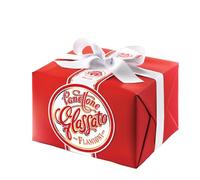 FLAMIGNI, Artisan Italian Traditional Glazed Panettone with Candied Orange and Sultana Raisins, Glazed with Sugar, Hazelnuts and Almonds, Package with Ribbon, 1kg