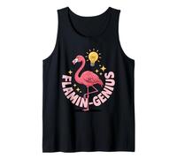 Flamin Genius Funny Flamingo Humor Tropical Vibe Tank Top